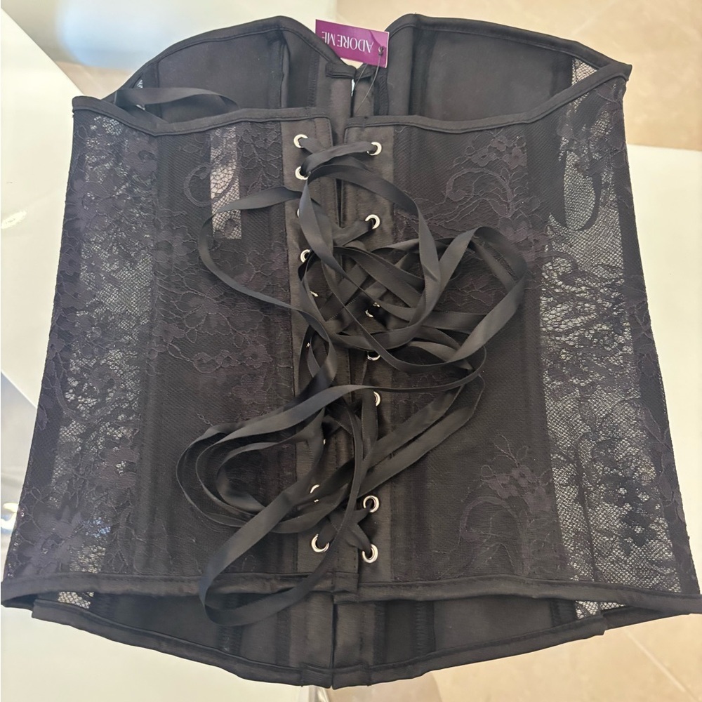 Black Lace Corset Top - Picture 2 of 5